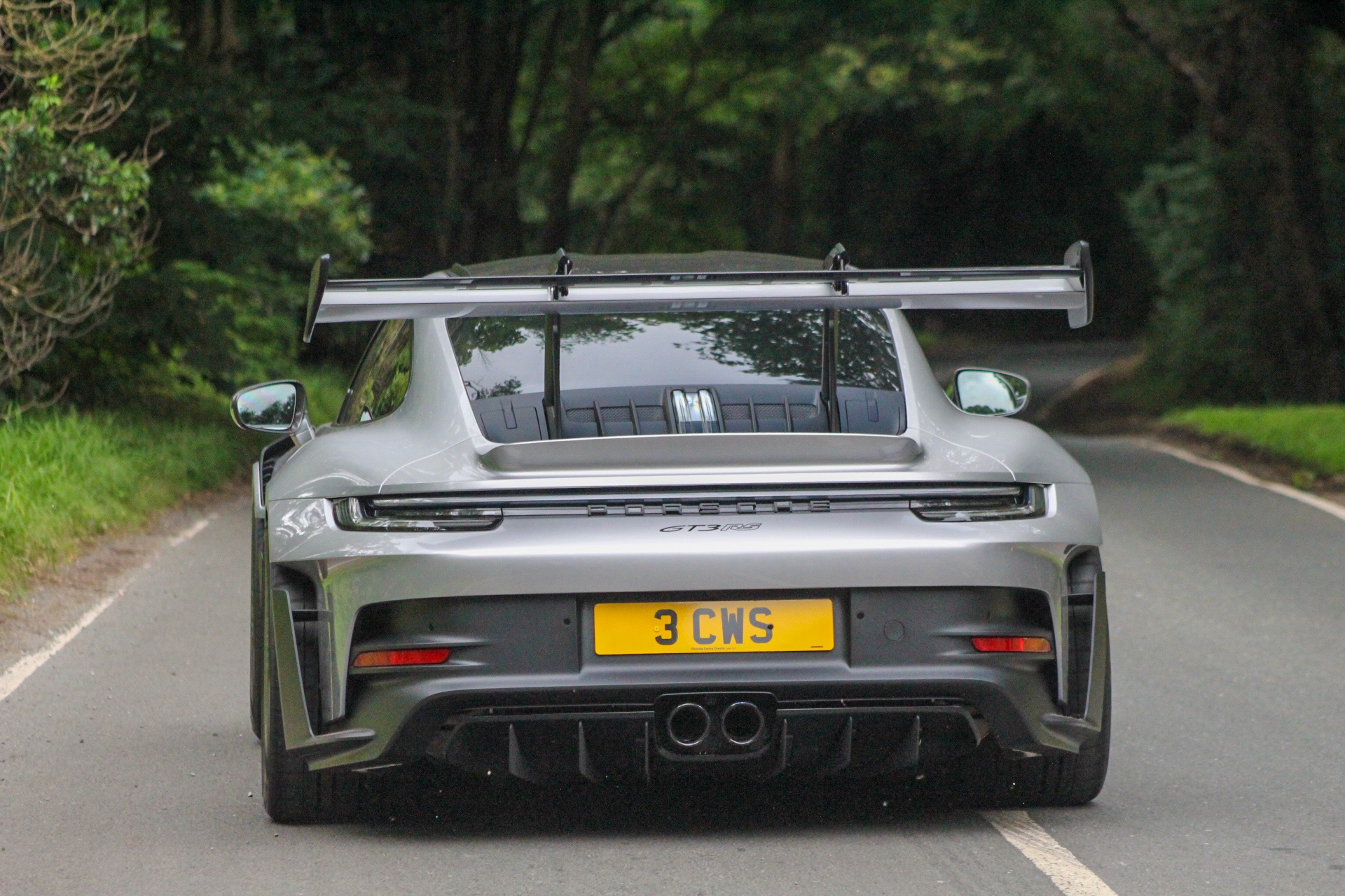 3 CWS private number plate on a Porsche 911, spotted in Oulton Park