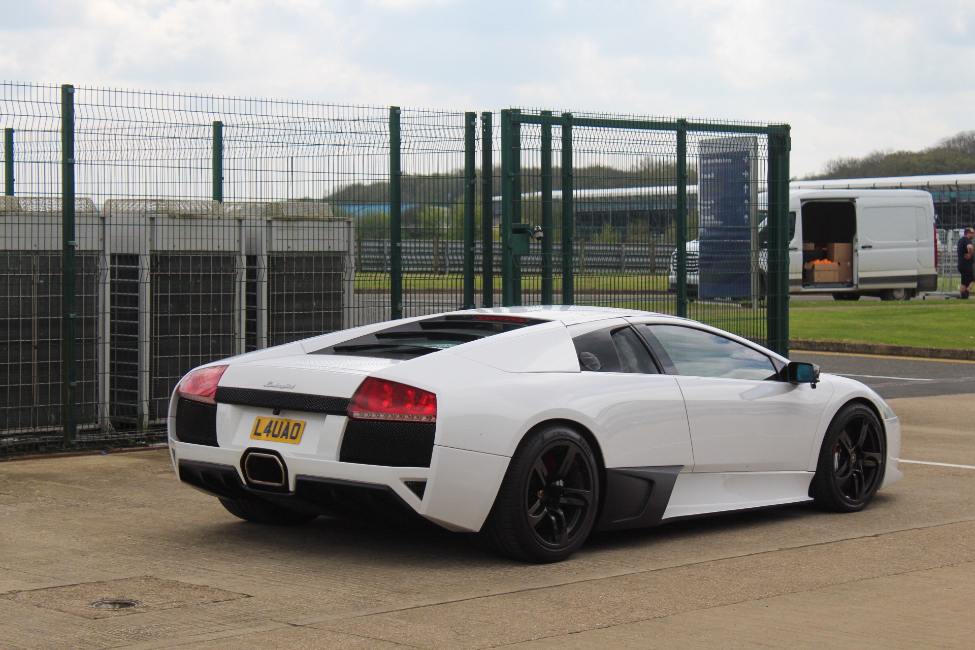 L4 UAO private number plate on a Lamborghini Murcielago, spotted in Silverstone Circuit