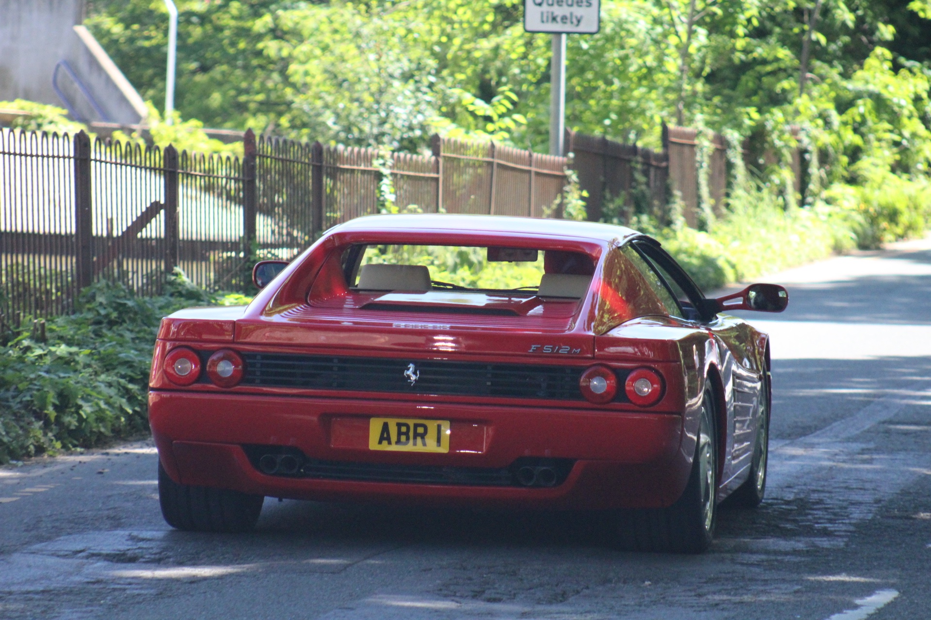 ABR 1 private number plate on a Ferrari 512m, spotted in Alderley Edge