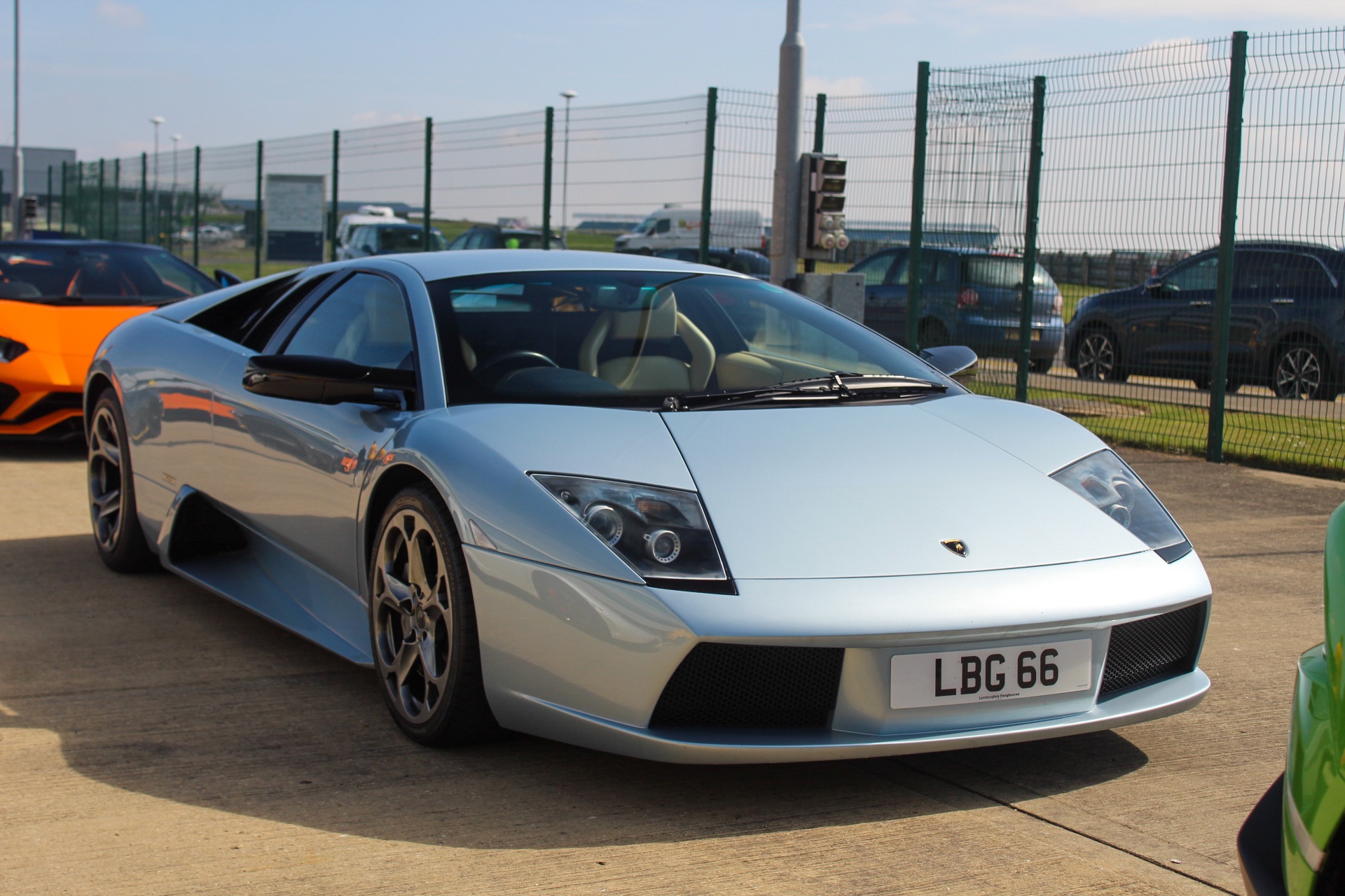 LGB 66 private number plate on a Lamborghini Murcielago, spotted in Silverstone Circuit