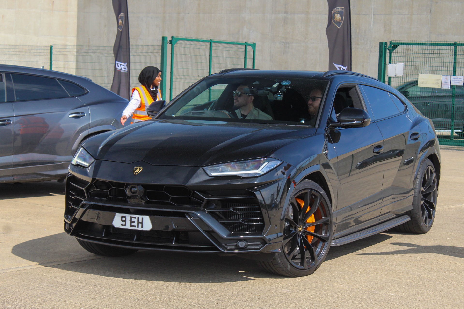 9 EH private number plate on a Lamborghini Urus, spotted in Silverstone Circuit
