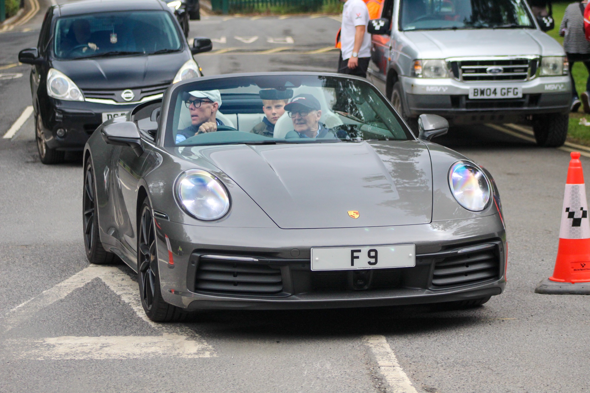 F 9 private number plate on a Porsche 911, spotted in Oulton Park