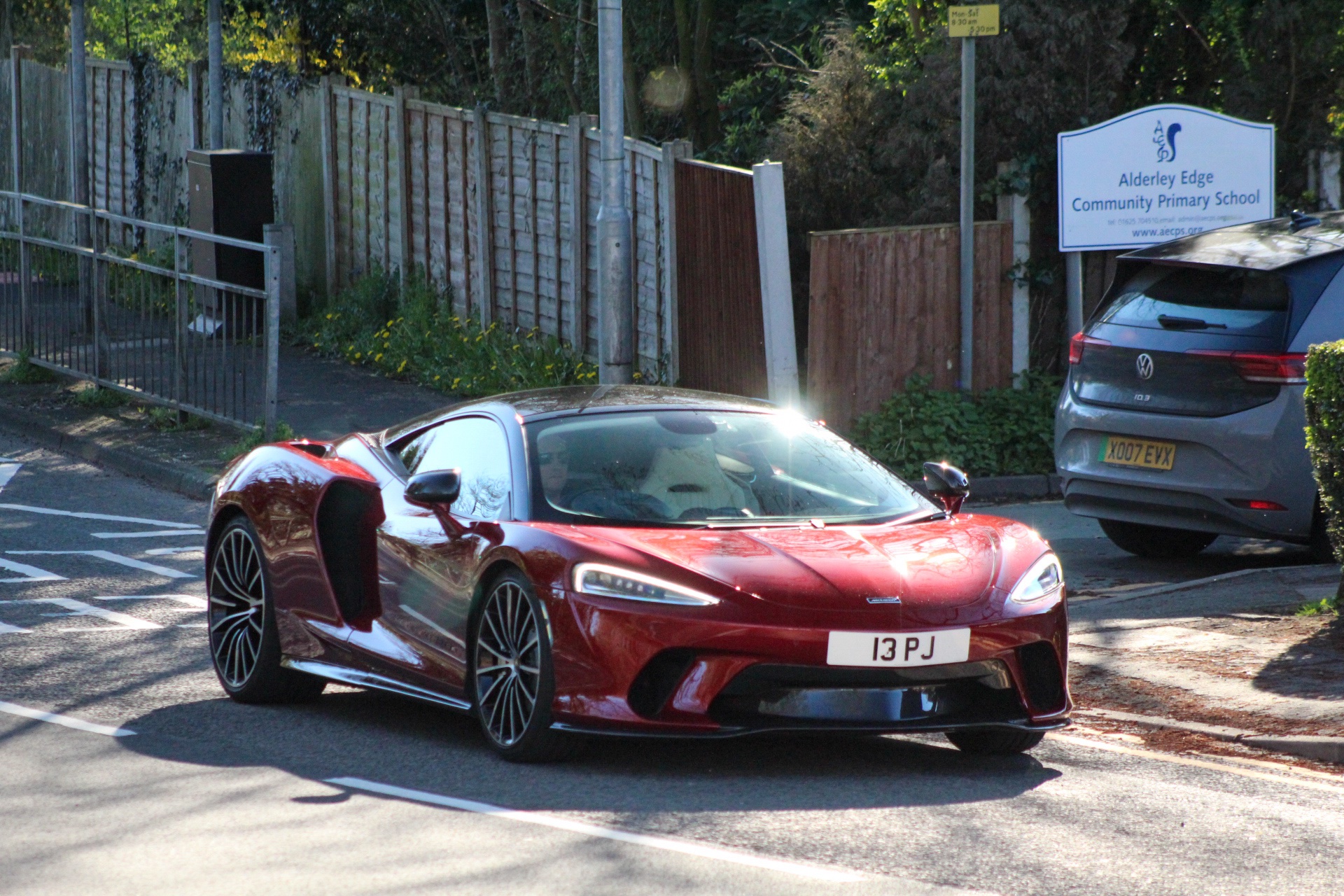 13 PJ private number plate on a McLaren GT, spotted in Alderley Edge