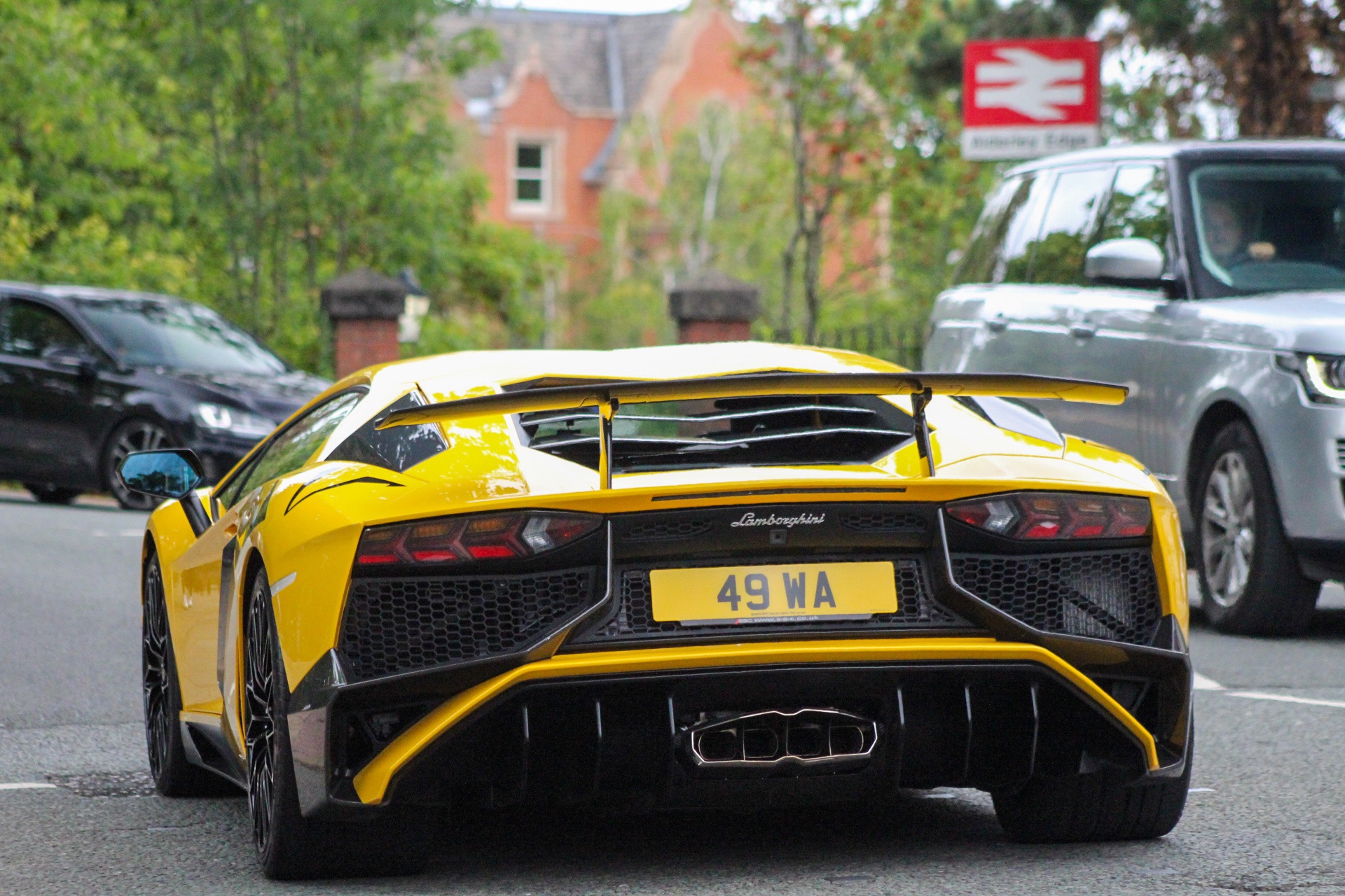 49 WA private number plate on a Lamborghini Aventador, spotted in Alderley Edge