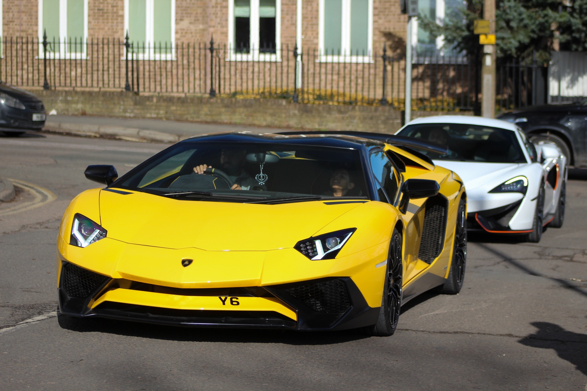 Y 6 private number plate on a Lamborghini Aventador, spotted in London