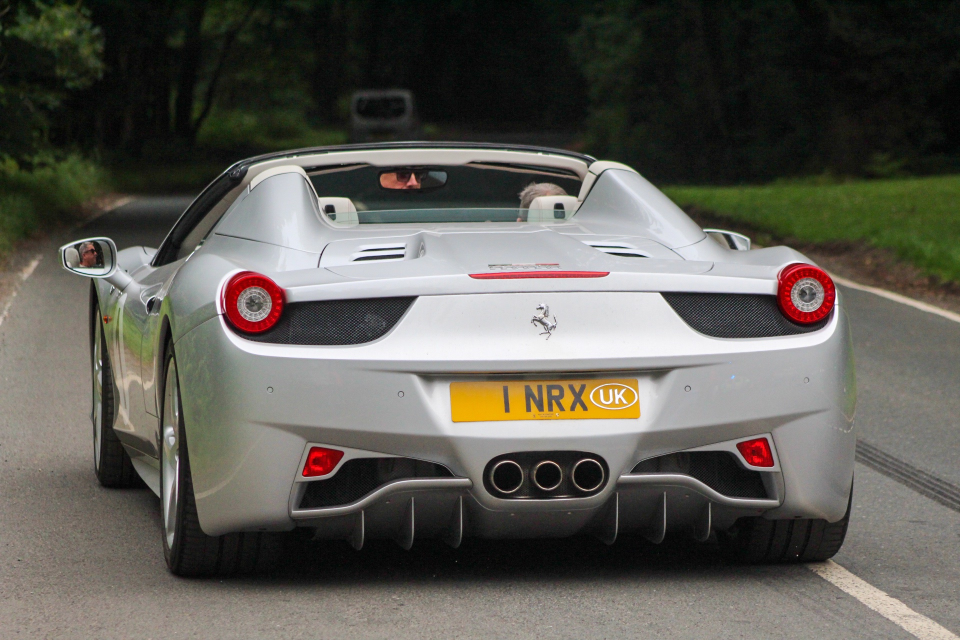 1 NRX private number plate on a Ferrari 458, spotted in Oulton Park