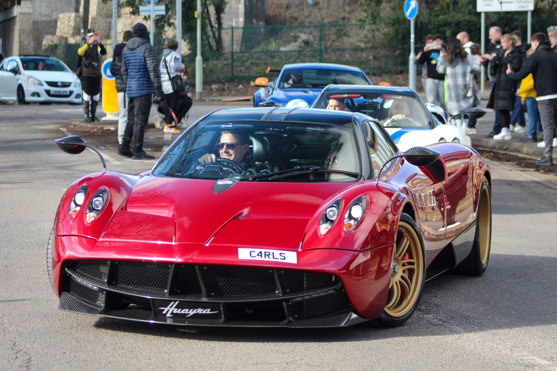 C4 RLS private number plate on a Pagani Huayra, spotted in London