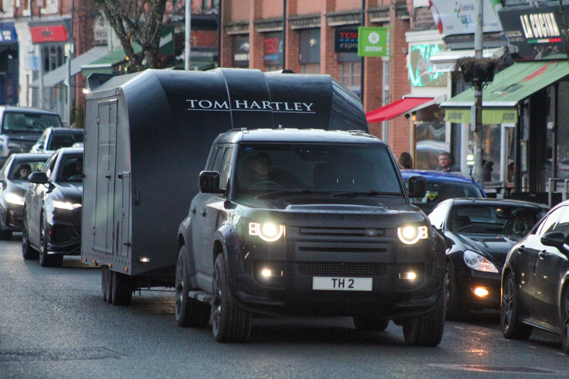 TH 2 private number plate on a Land Rover Defender, spotted in Alderley Edge