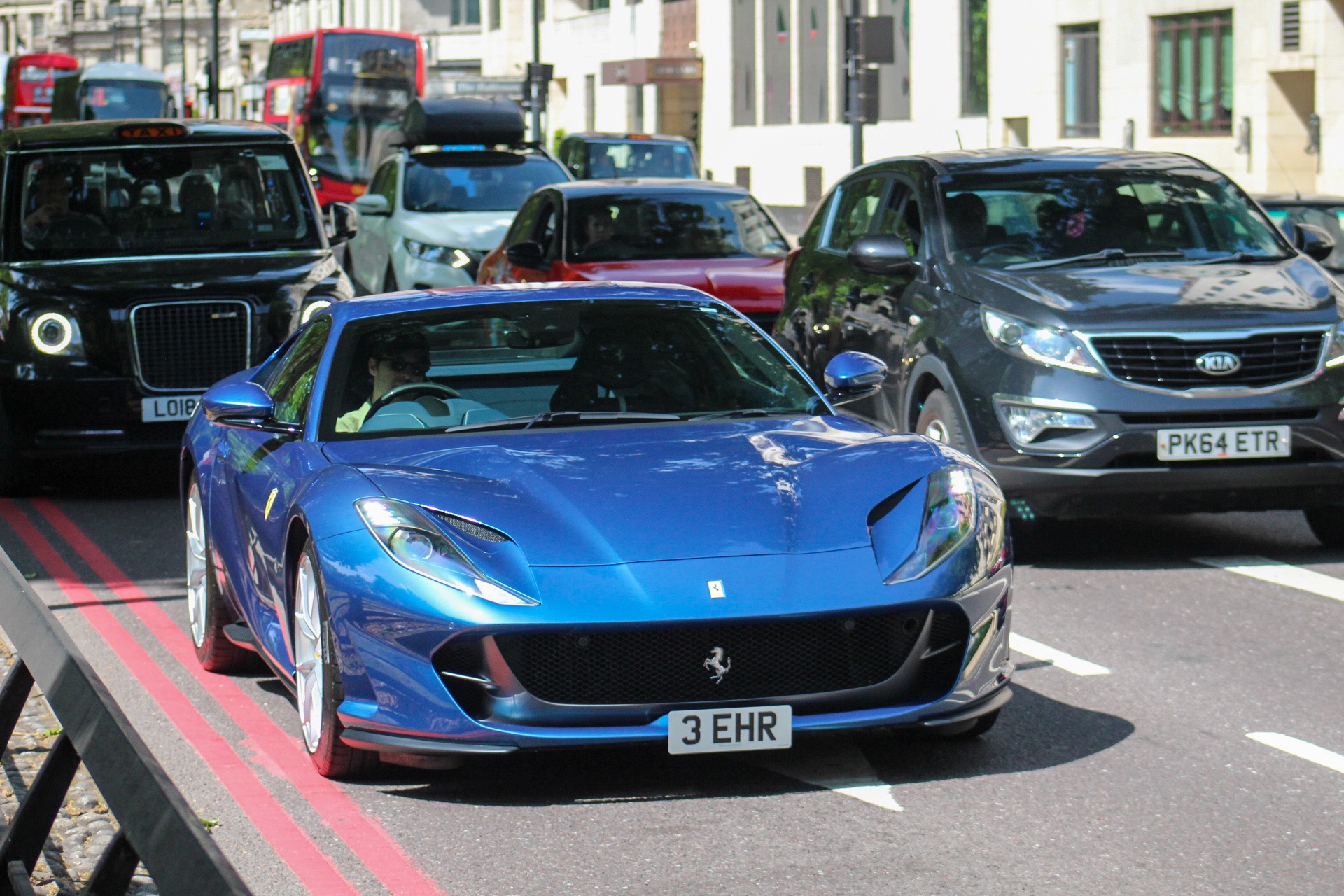 3 EHR private number plate on a Ferrari 812, spotted in London