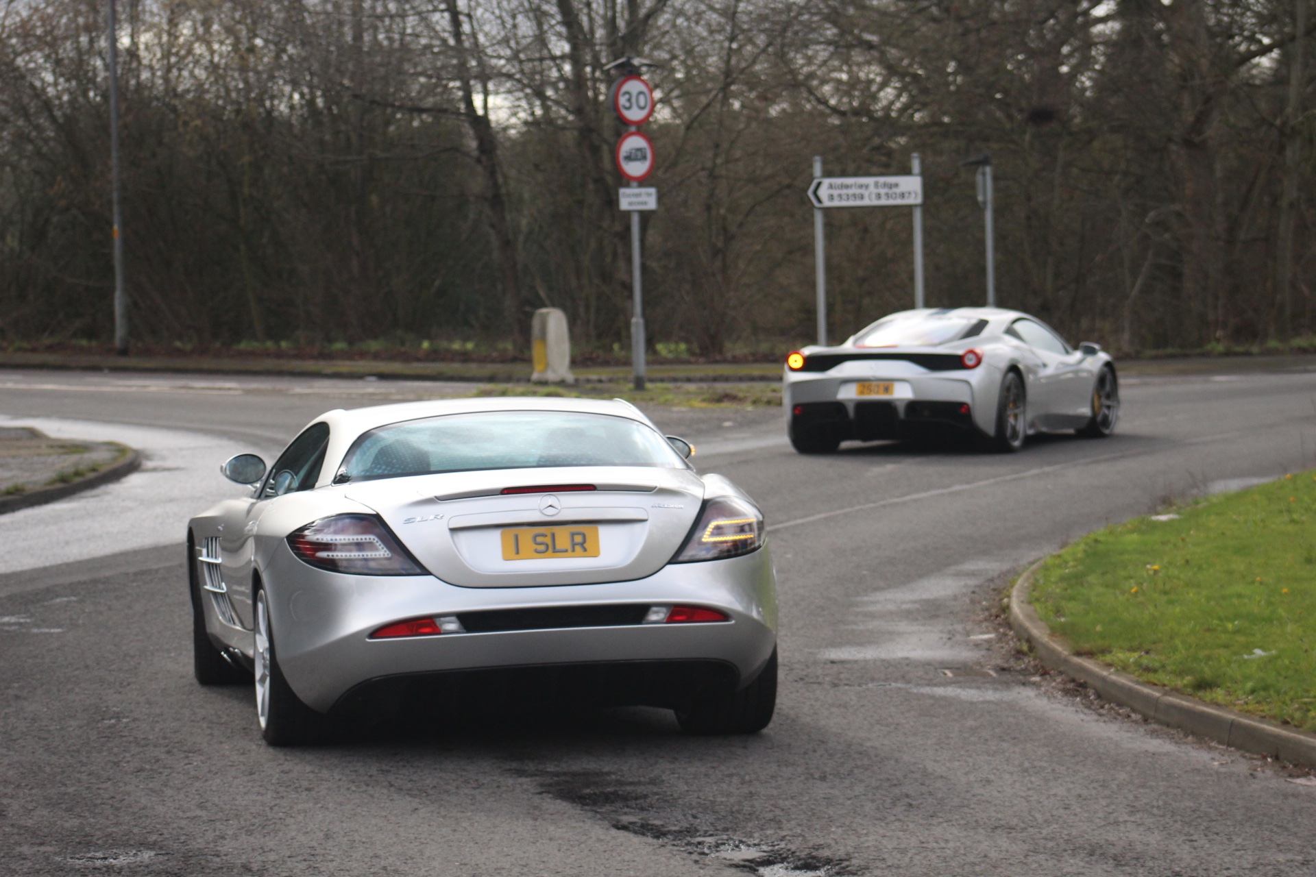 1 SLR private number plate on a Mercedes-Benz SLR McLaren, spotted in Alderley Edge