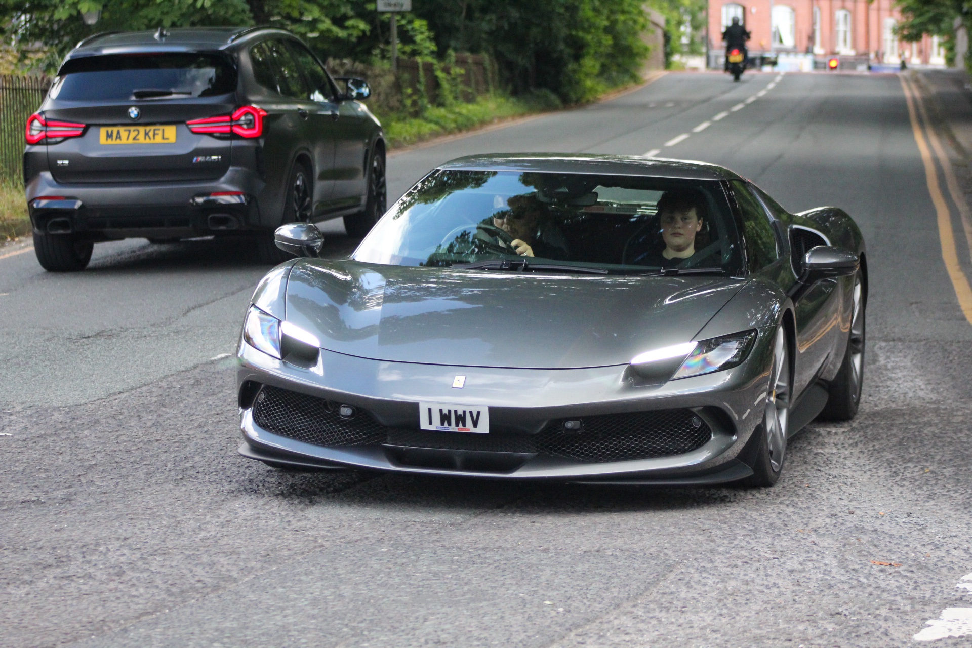 1 WWV private number plate on a Ferrari 296, spotted in Alderley Edge