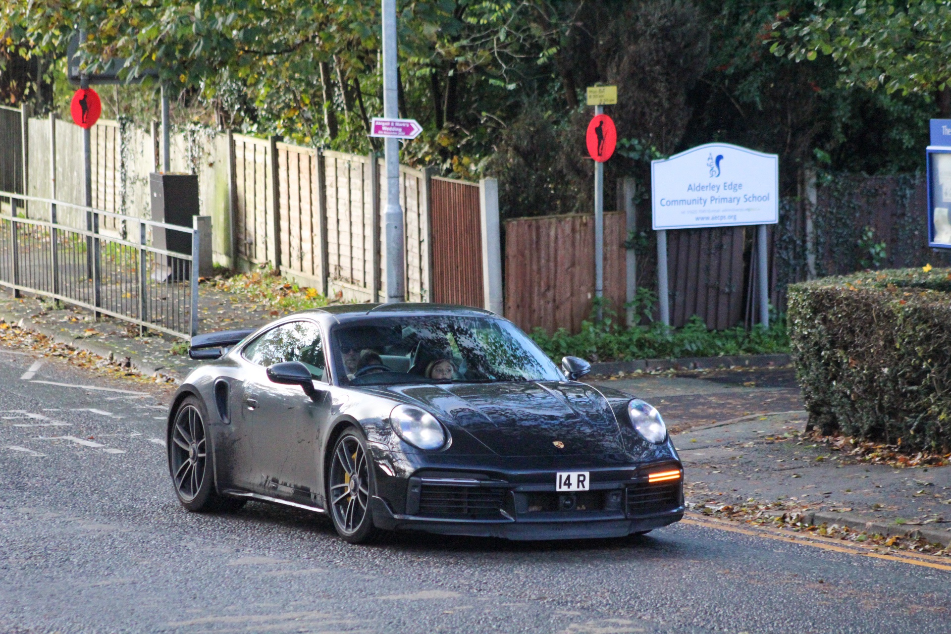 14 R private number plate on a Porsche 911, spotted in Alderley Edge