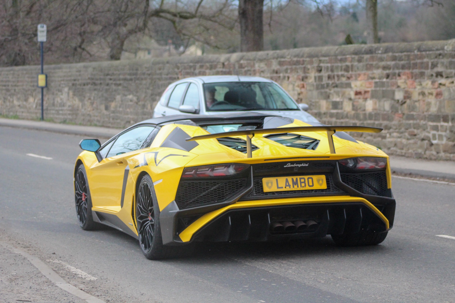 L4 MBO private number plate on a Lamborghini Aventador