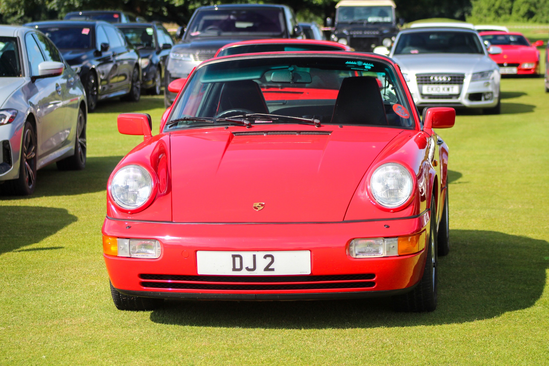 DJ 2 private number plate on a Porsche 911, spotted in Goodwood House