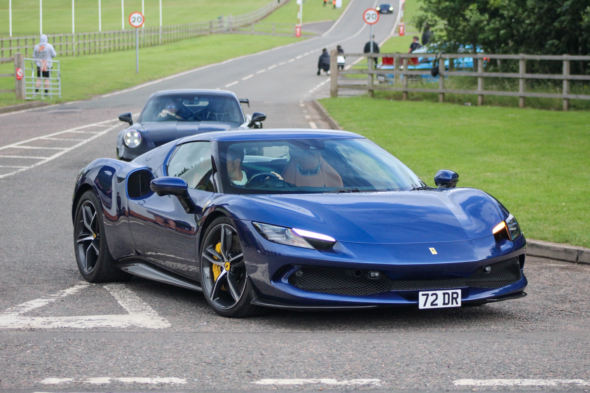 72 DR private number plate on a Ferrari 296, spotted in Donington Park