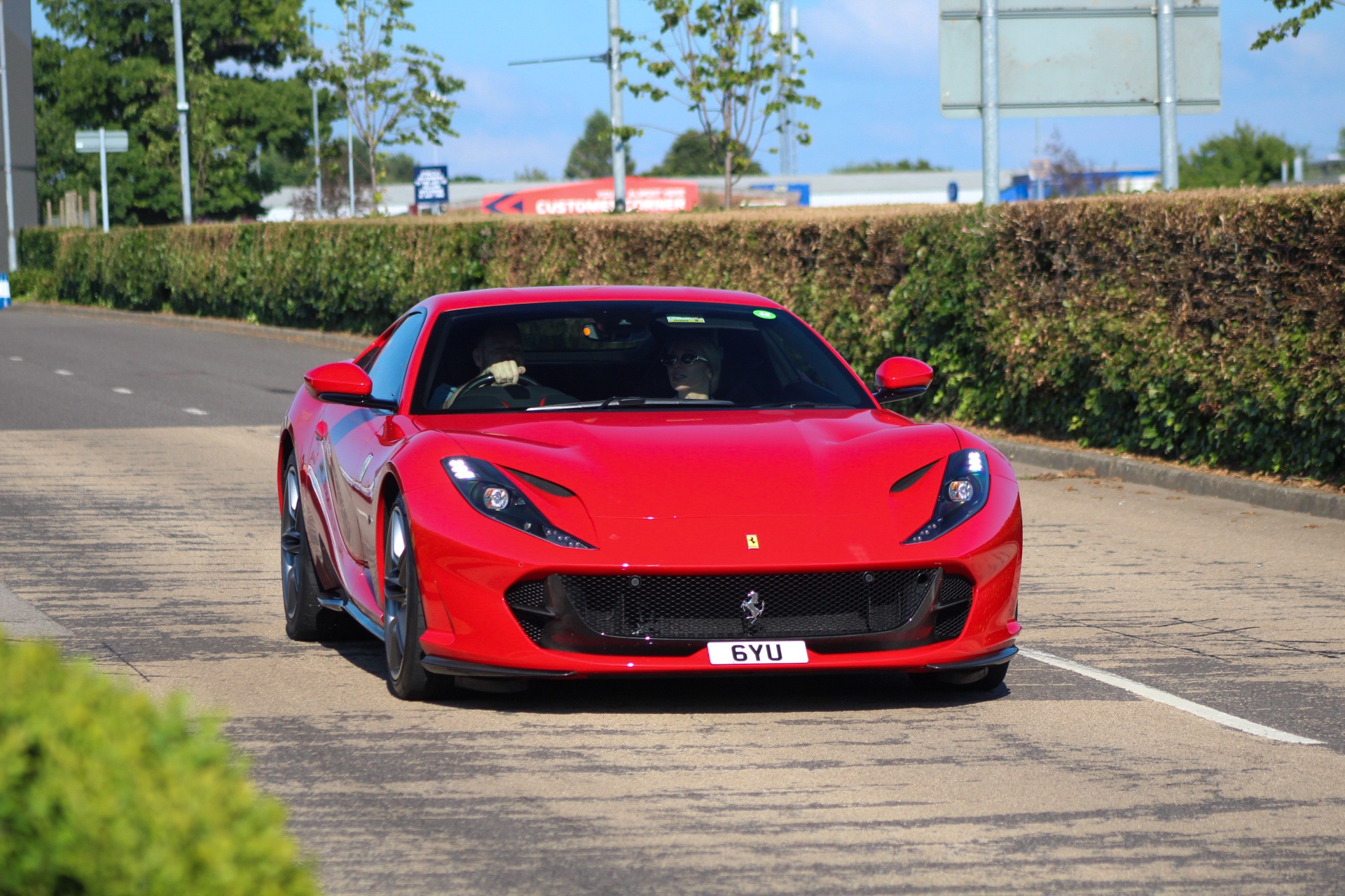 6 YU private number plate on a Ferrari 812, spotted in Silverstone Circuit