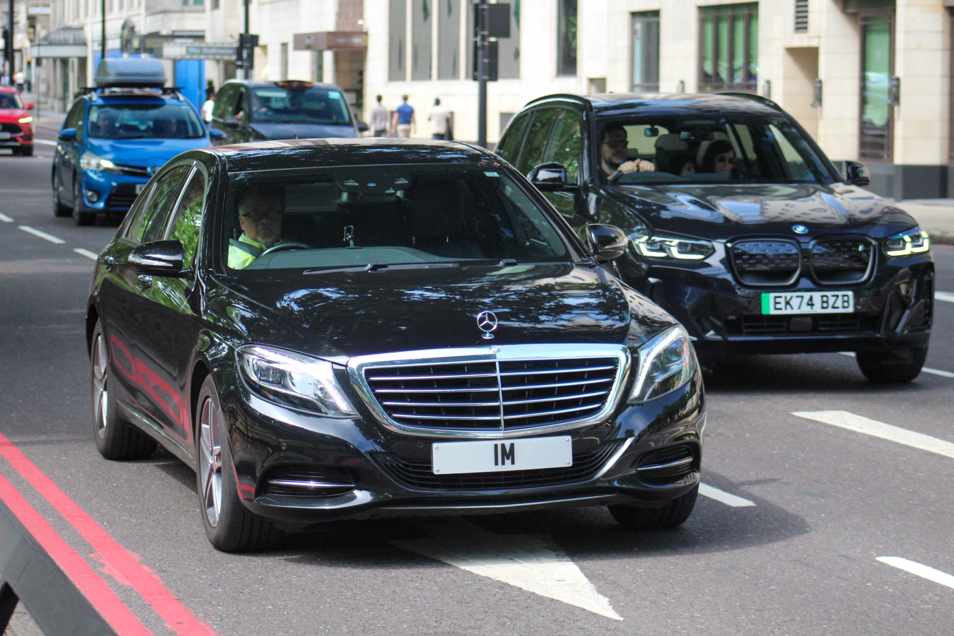 1 M private number plate on a Mercedes-Benz S-Class, spotted in London