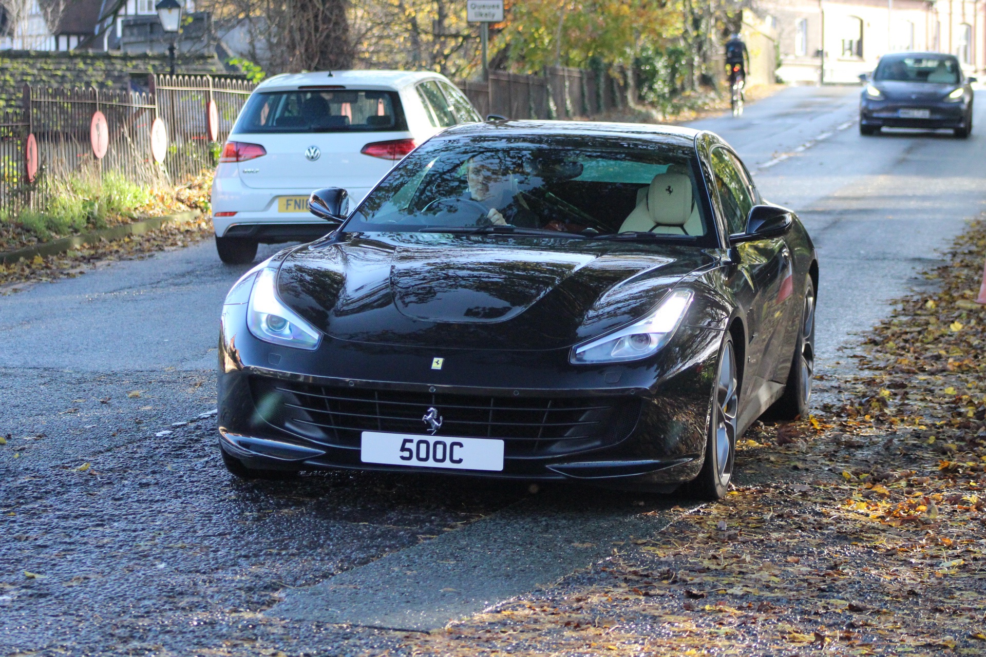 500 C private number plate on a Ferrari GTC4 Lusso, spotted in Alderley Edge