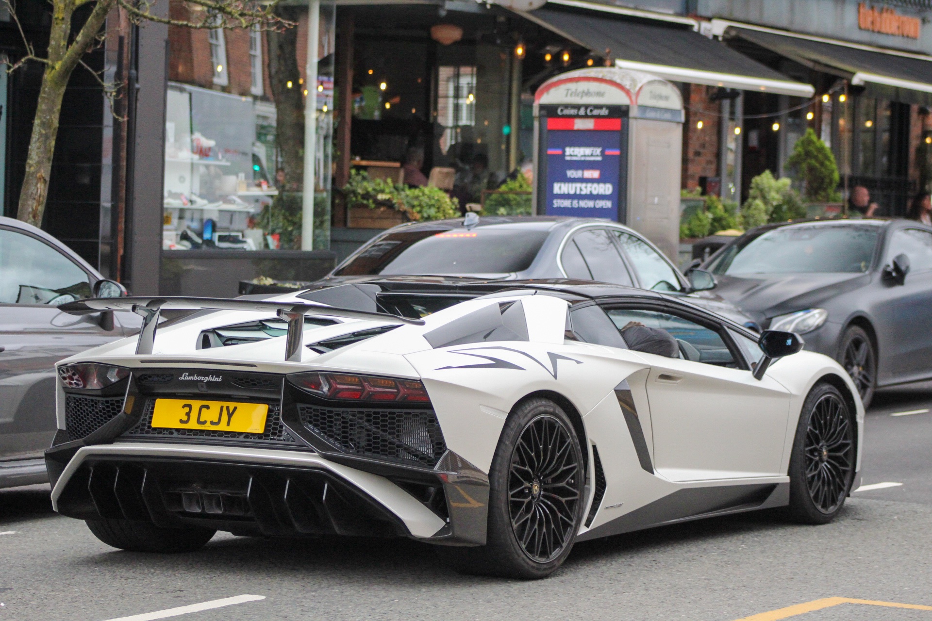 3 CJY private number plate on a Lamborghini Aventador, spotted in Alderley Edge