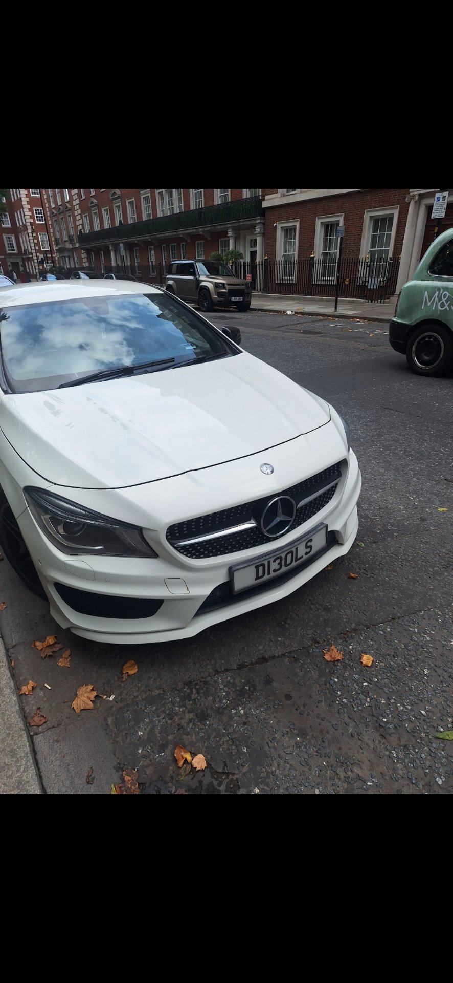 D13 OLS private number plate on a Mercedes-Benz A-Class, spotted in London