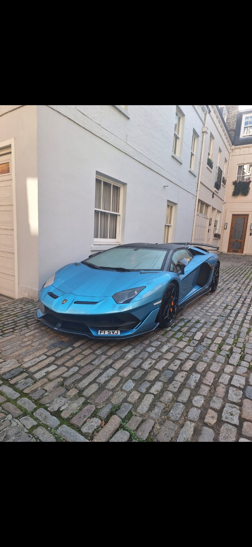 F1 SVJ private number plate on a Lamborghini, spotted in London
