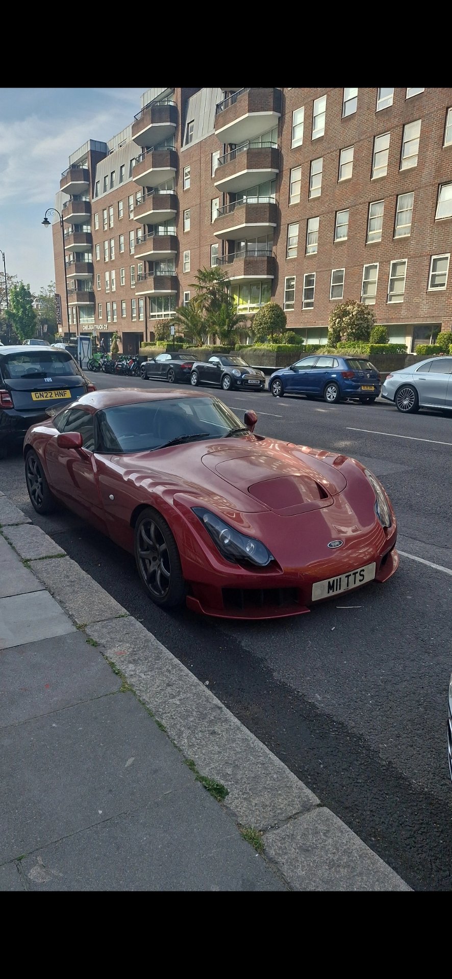 M11 TTS private number plate on a TVR Sagaris, spotted in London