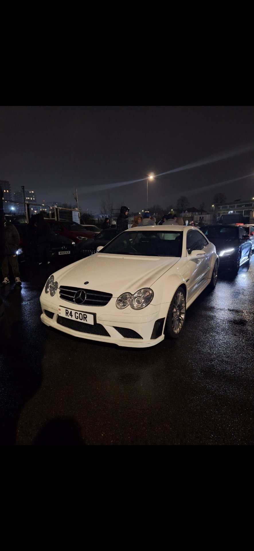 R4 GOR private number plate on a Mercedes-Benz CLK Black Series, spotted in London