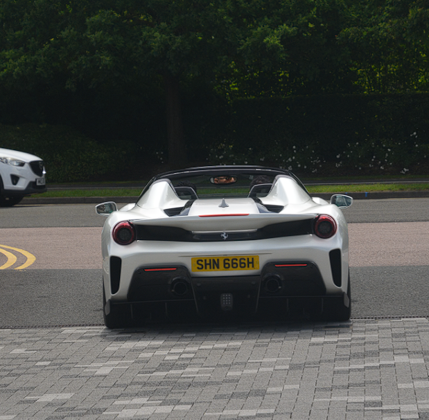 SHN 666H spotted on Ferrari 488 Pista