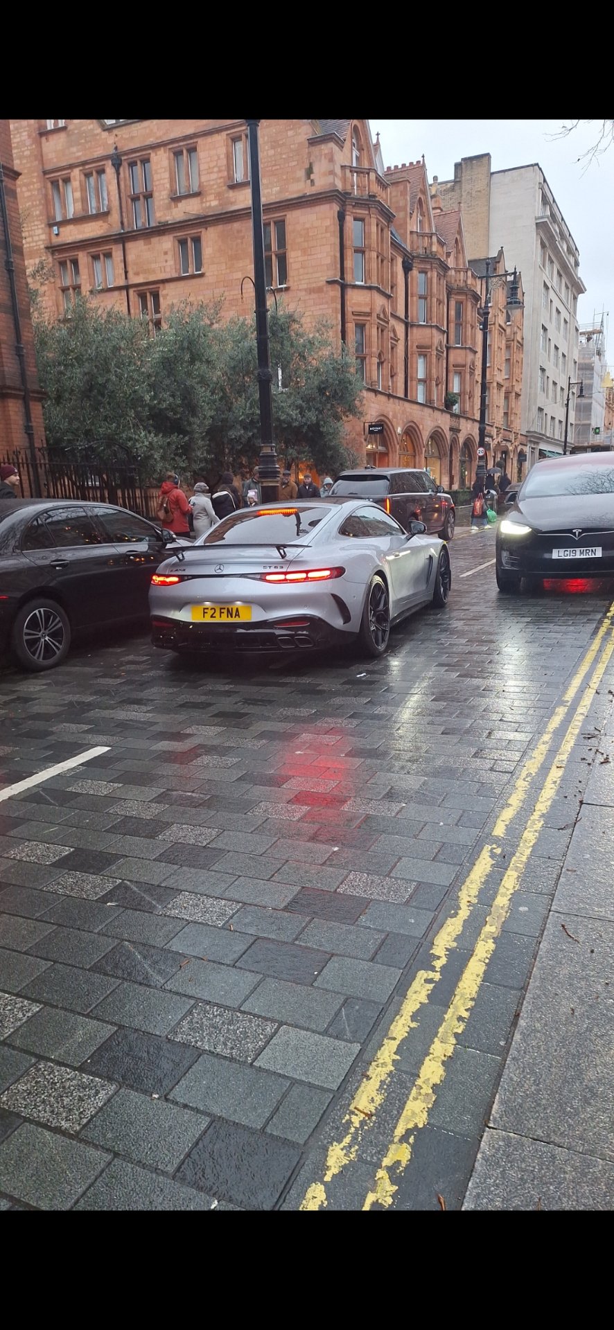 F2 FNA private number plate on a Mercedes-Benz AMG GT, spotted in London