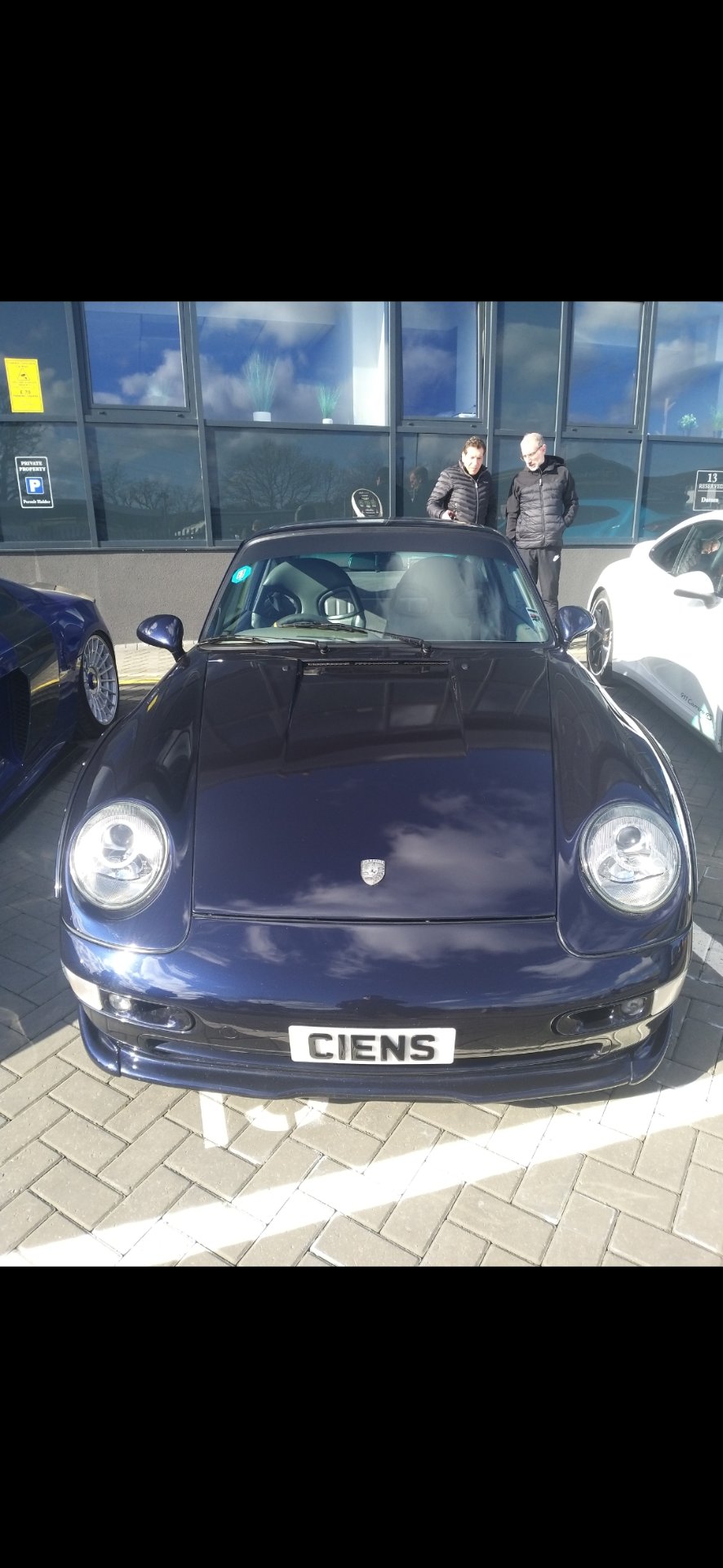 C1 ENS private number plate on a Porsche