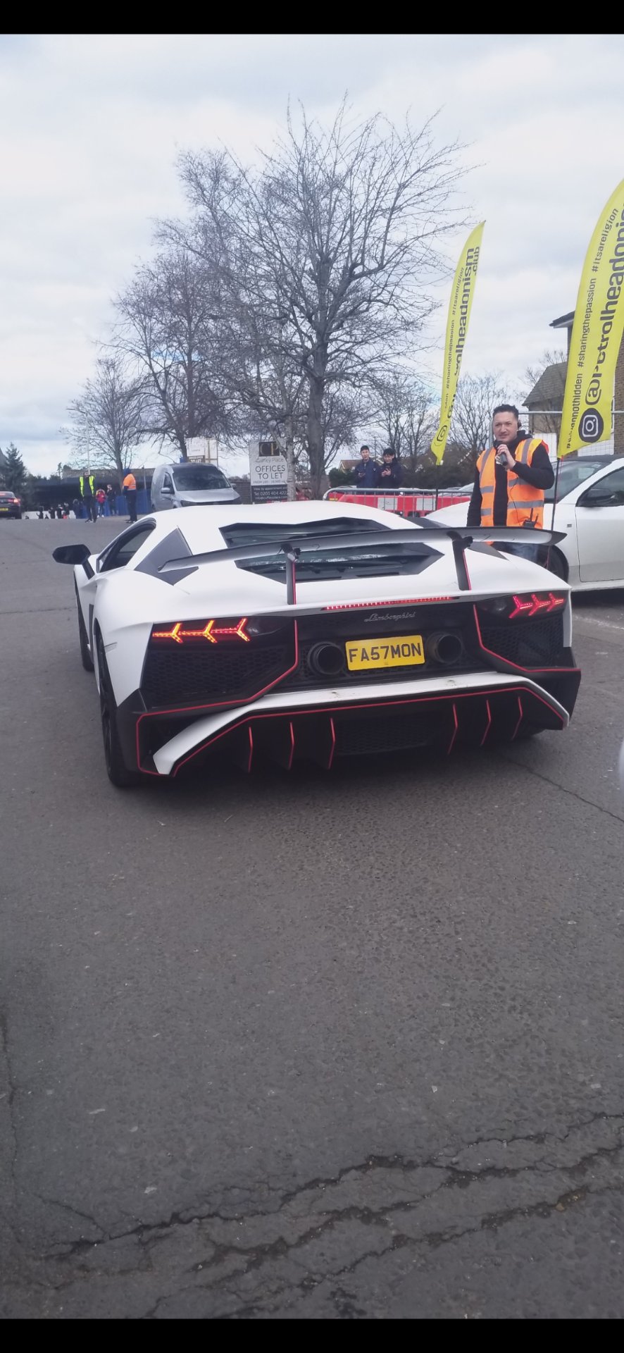 FA57 MON private number plate on a Lamborghini