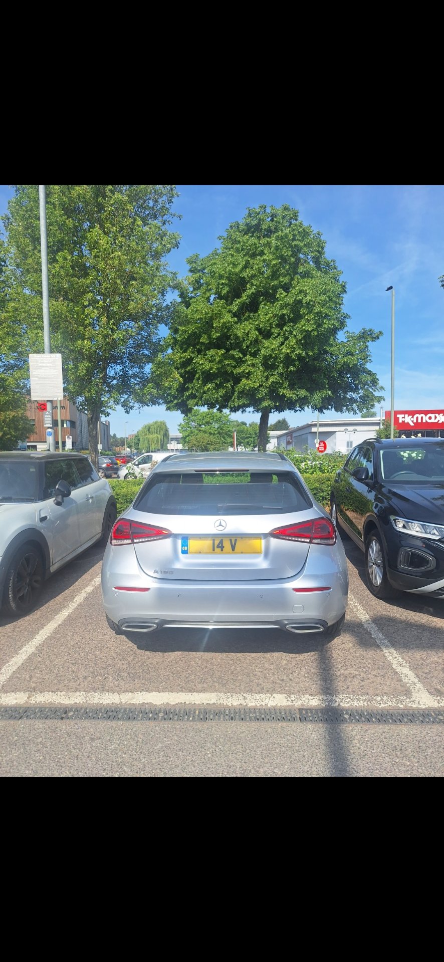 14 V private number plate on a Mercedes-Benz A-Class