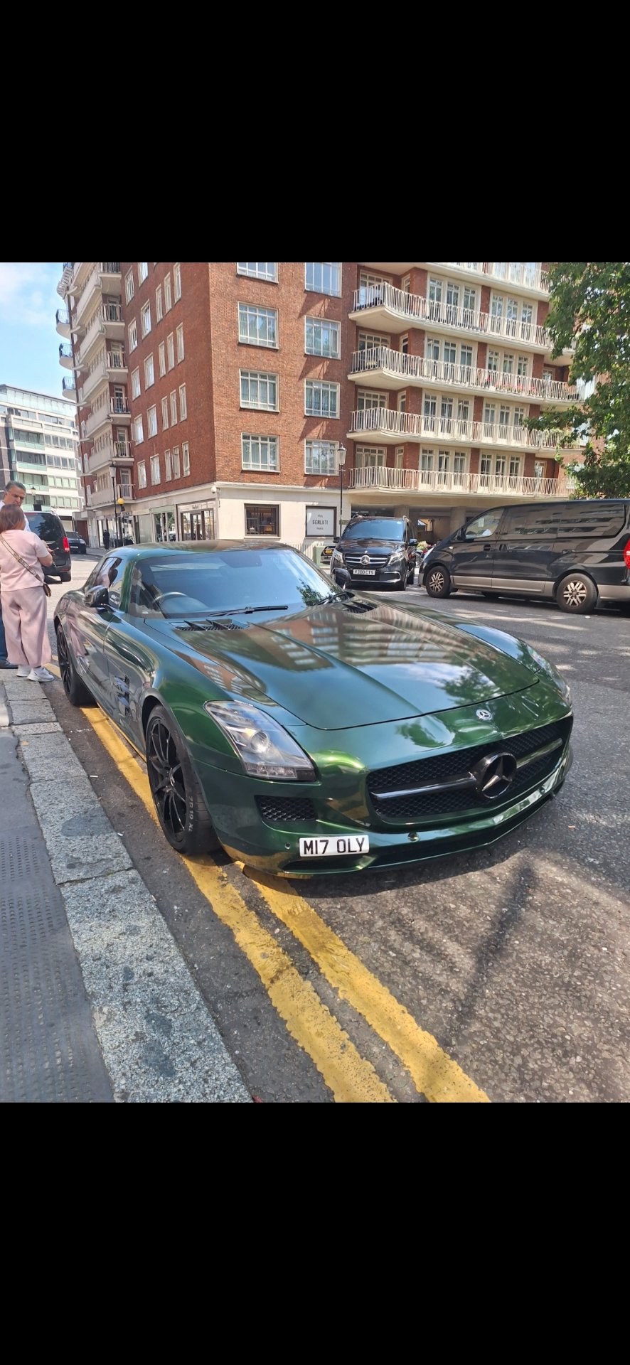 M17 OLY private number plate on a Mercedes-Benz SLS AMG, spotted in London