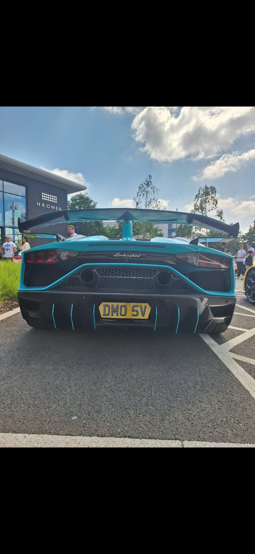 DMO 5V private number plate on a Lamborghini, spotted in Hatfield