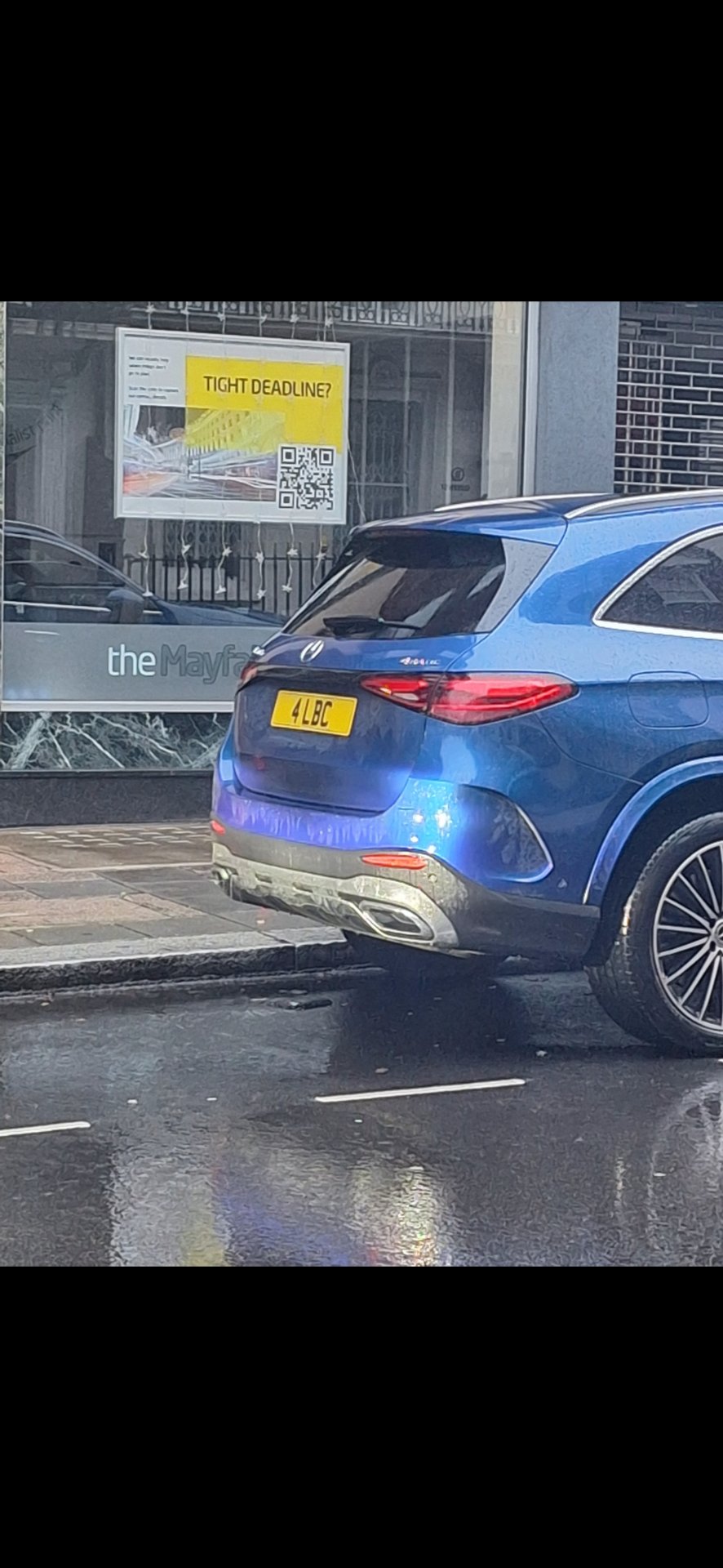 4 LBC private number plate on a Mercedes-Benz GLC, spotted in London