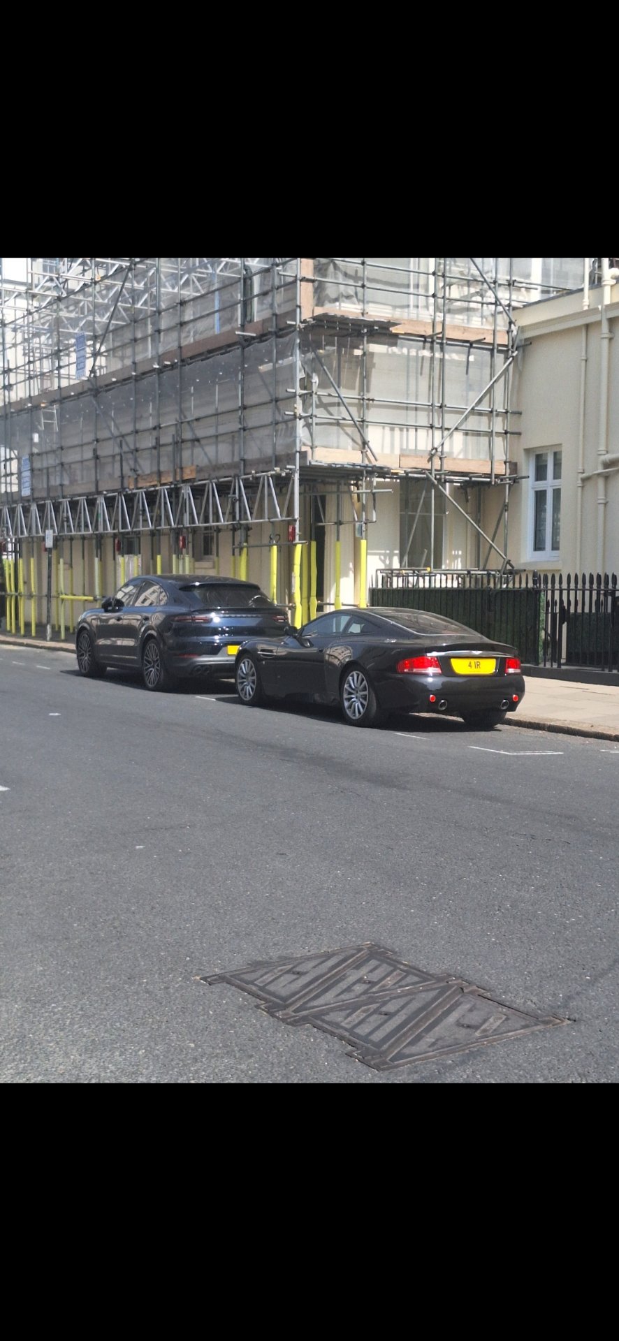 4 IR private number plate on a Aston Martin Vanquish, spotted in London