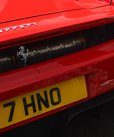 7 HNO private number plate on a Ferrari Enzo, spotted in Hatfield
