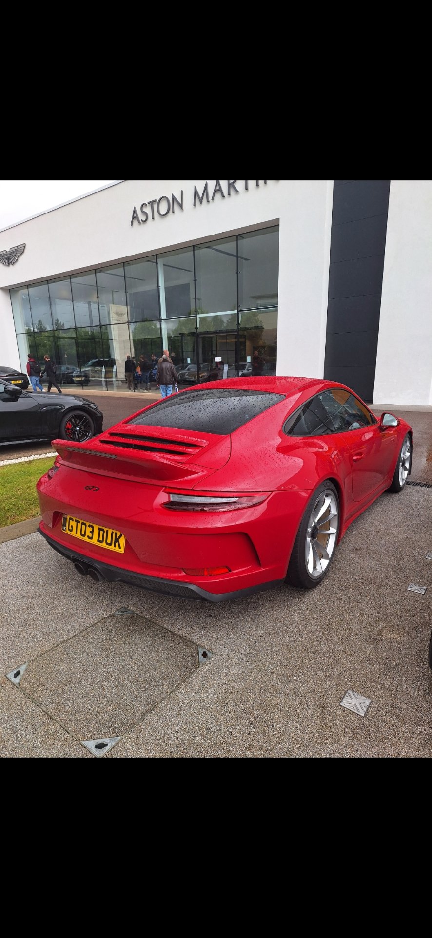 GT03 DUK private number plate on a Porsche, spotted in Hatfield