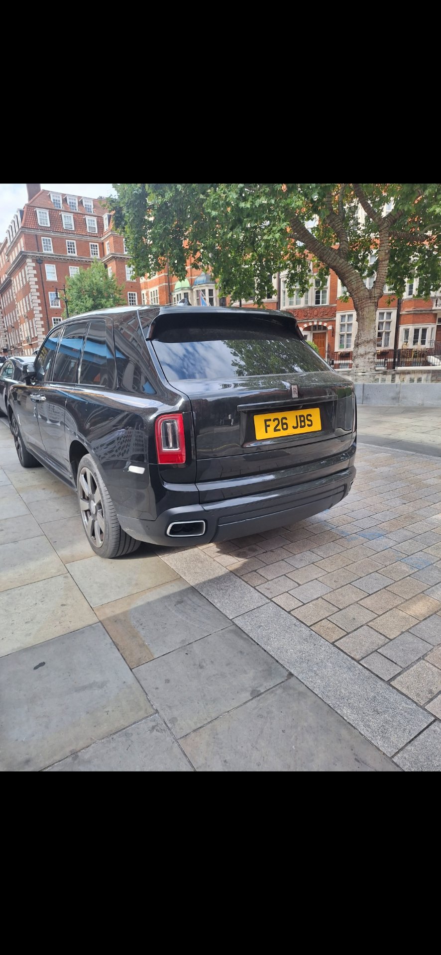 F26 JBS private number plate on a Rolls-Royce Cullinan, spotted in London