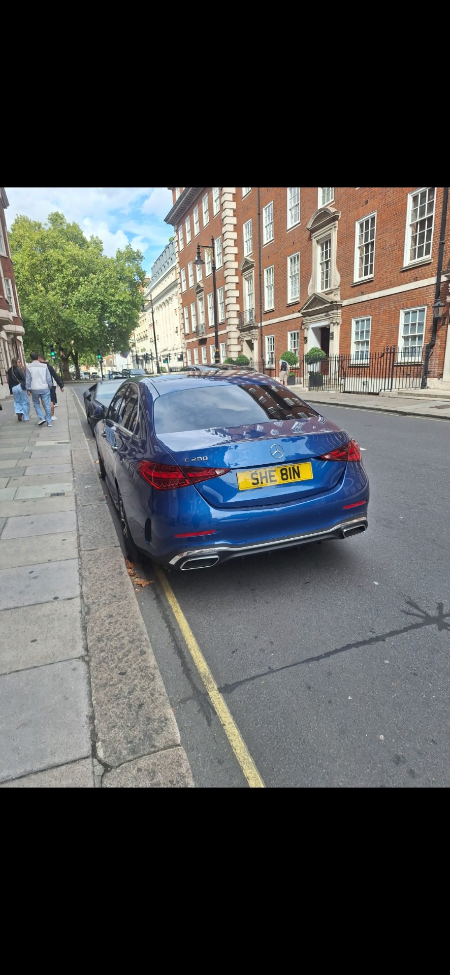 SHE 81N private number plate on a Mercedes-Benz C-Class, spotted in London