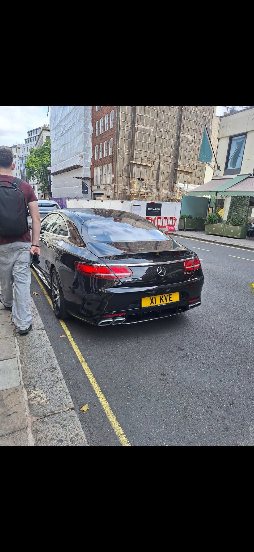 X1 KVE private number plate on a Mercedes-Benz S-Class, spotted in London