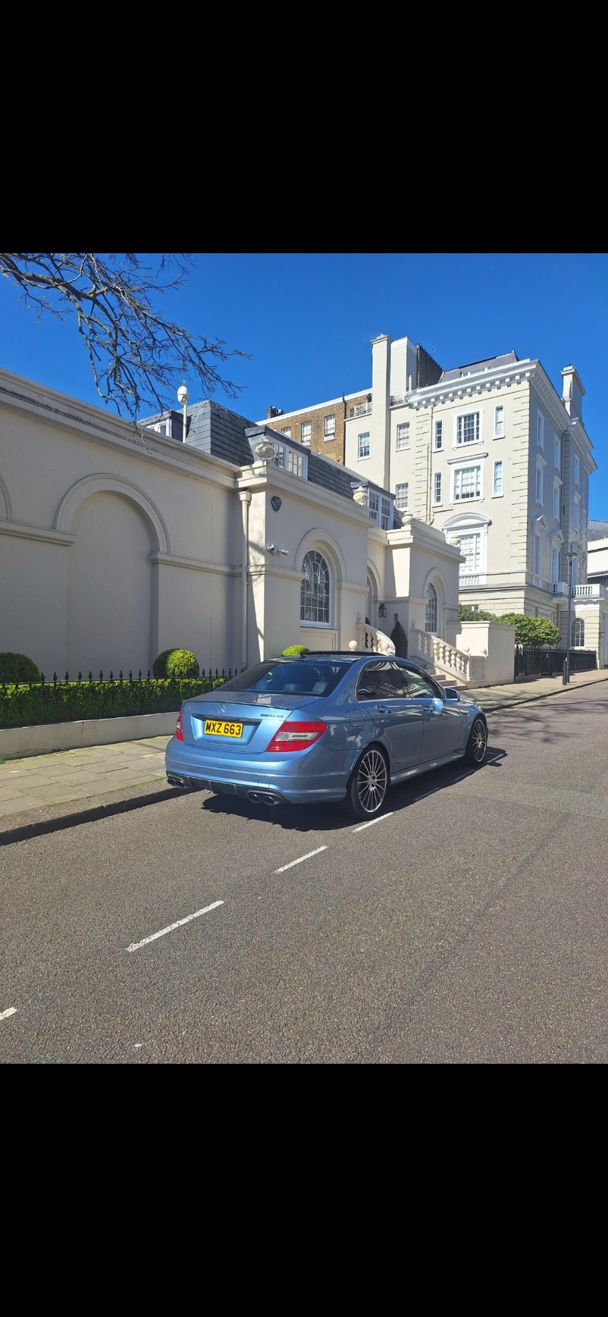 MXZ 663 private number plate on a Mercedes-Benz C-Class, spotted in London