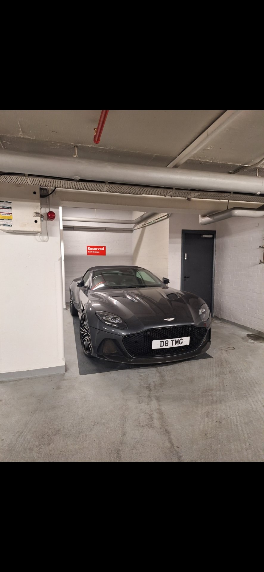 D8 TMG private number plate on a Aston Martin DBS, spotted in London