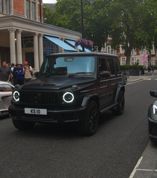 KS 10 private number plate on a Mercedes-Benz G-Class, spotted in London