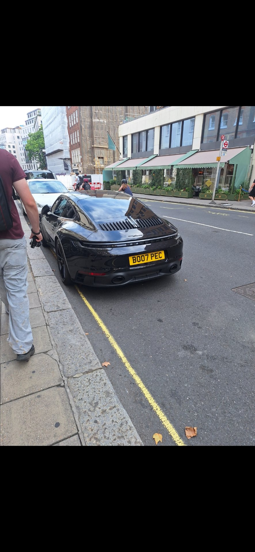 BO07 PEC private number plate on a Porsche 911, spotted in London