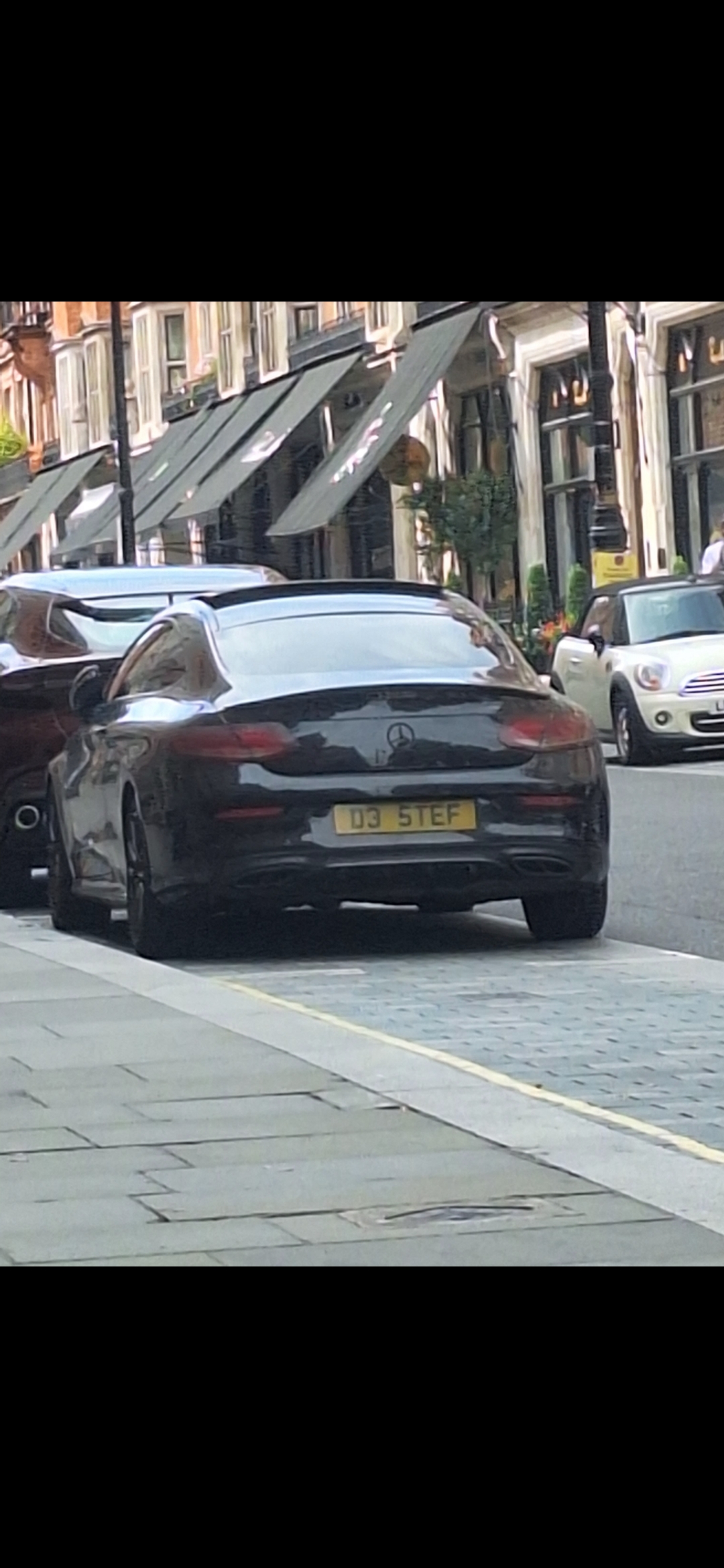 D35 TEF private number plate on a Mercedes-Benz C-Class, spotted in London