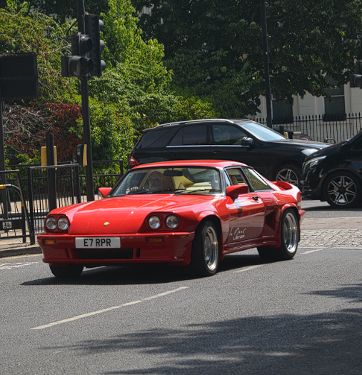 E7 RPR private number plate on a Lister, spotted in London