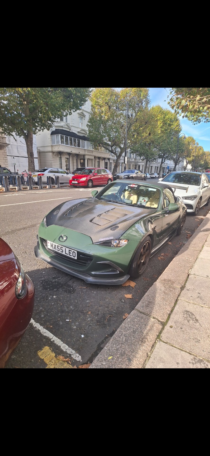 MX55 LEO private number plate on a Mazda, spotted in London