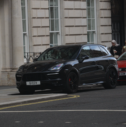 G1 CCV private number plate on a Porsche Cayenne, spotted in London