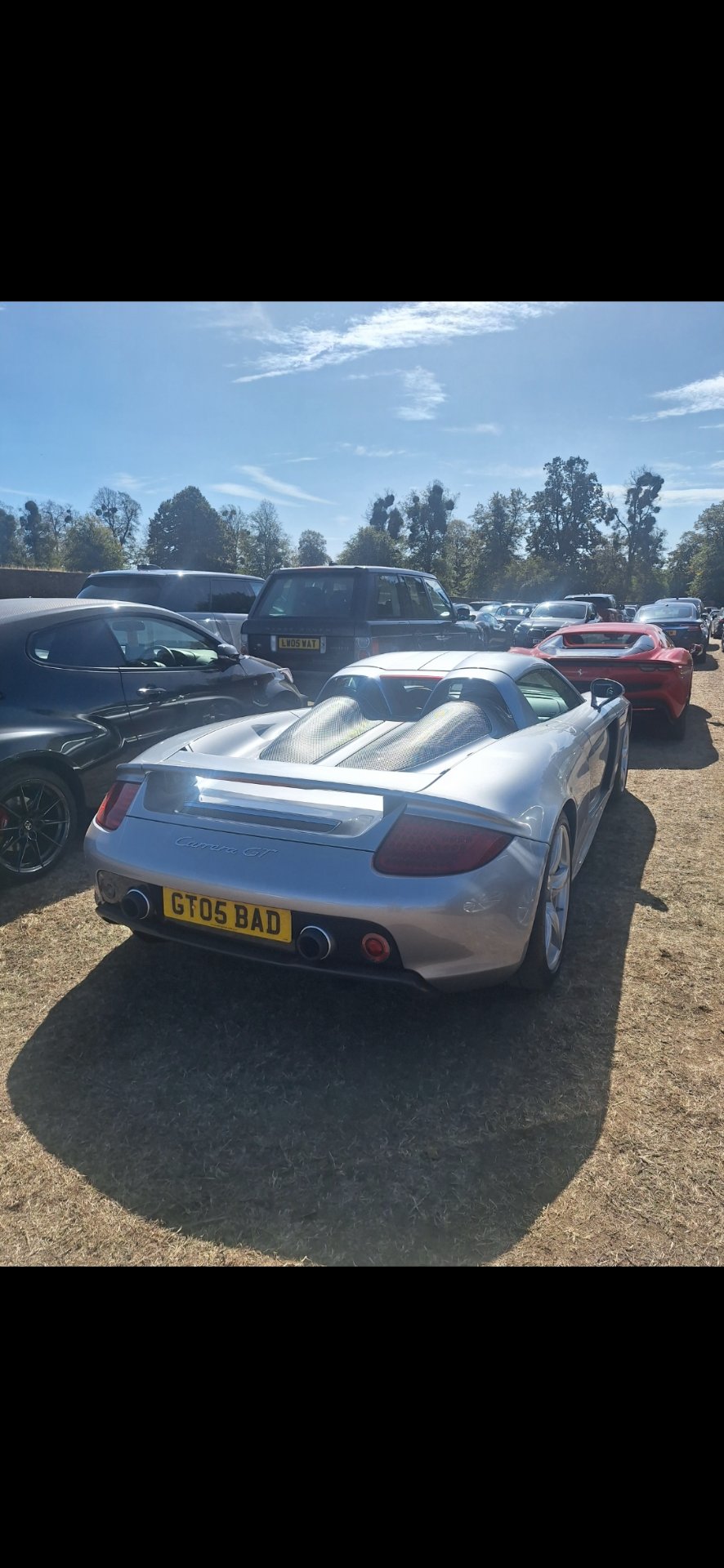 GT05 BAD private number plate on a Porsche Carrera GT, spotted in London